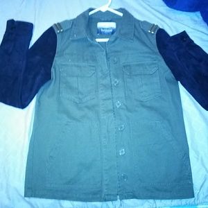 Army fatigue green lieutenants jacket with tassels